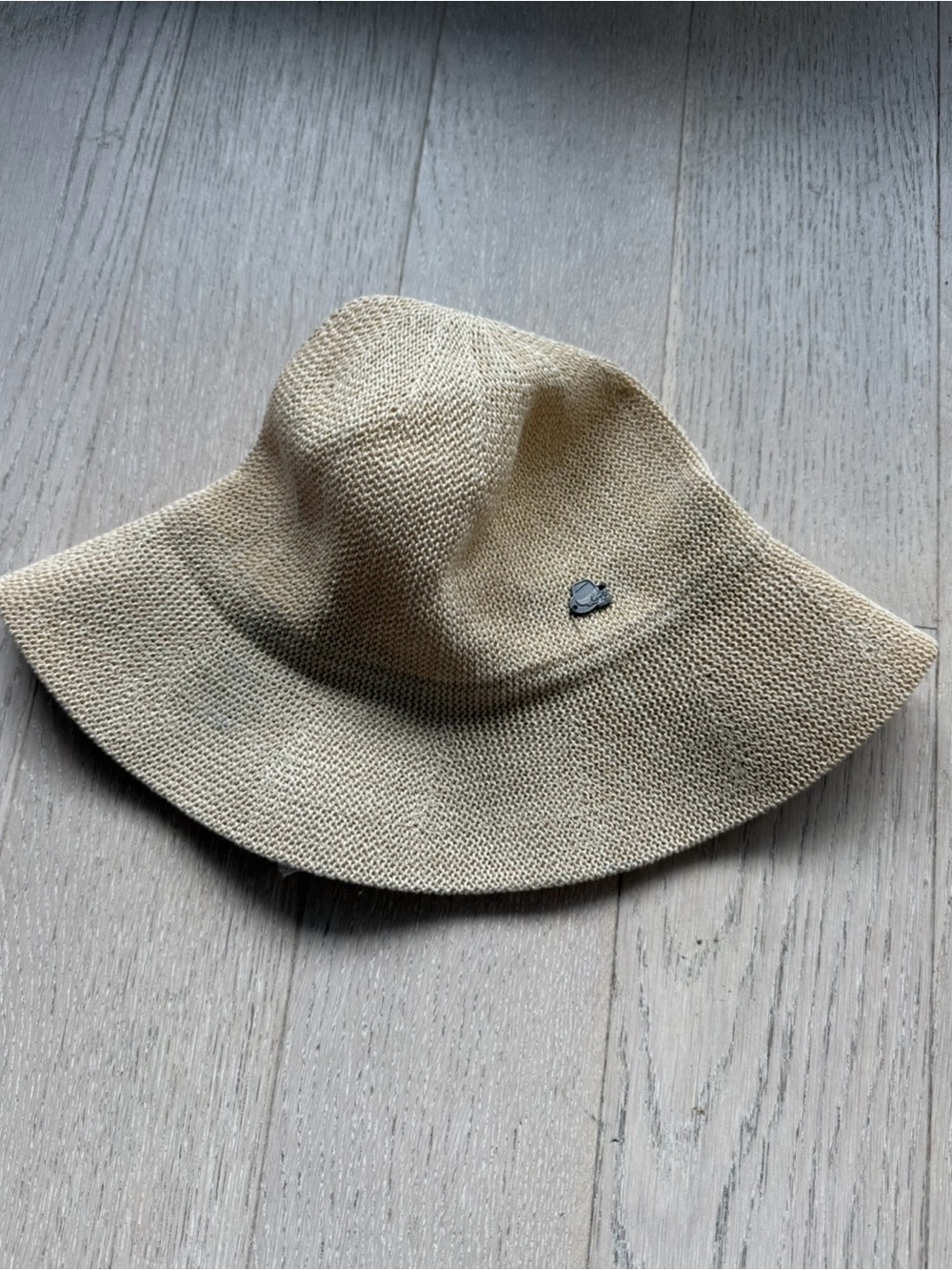 Women's Beige Straw Bucket Sun Hat from Greece
